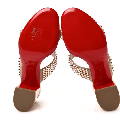 Christian Louboutin Suede Specchio Spikes Krystal Fever Version 85 Slide Sandals 36 Gold 5 of 7