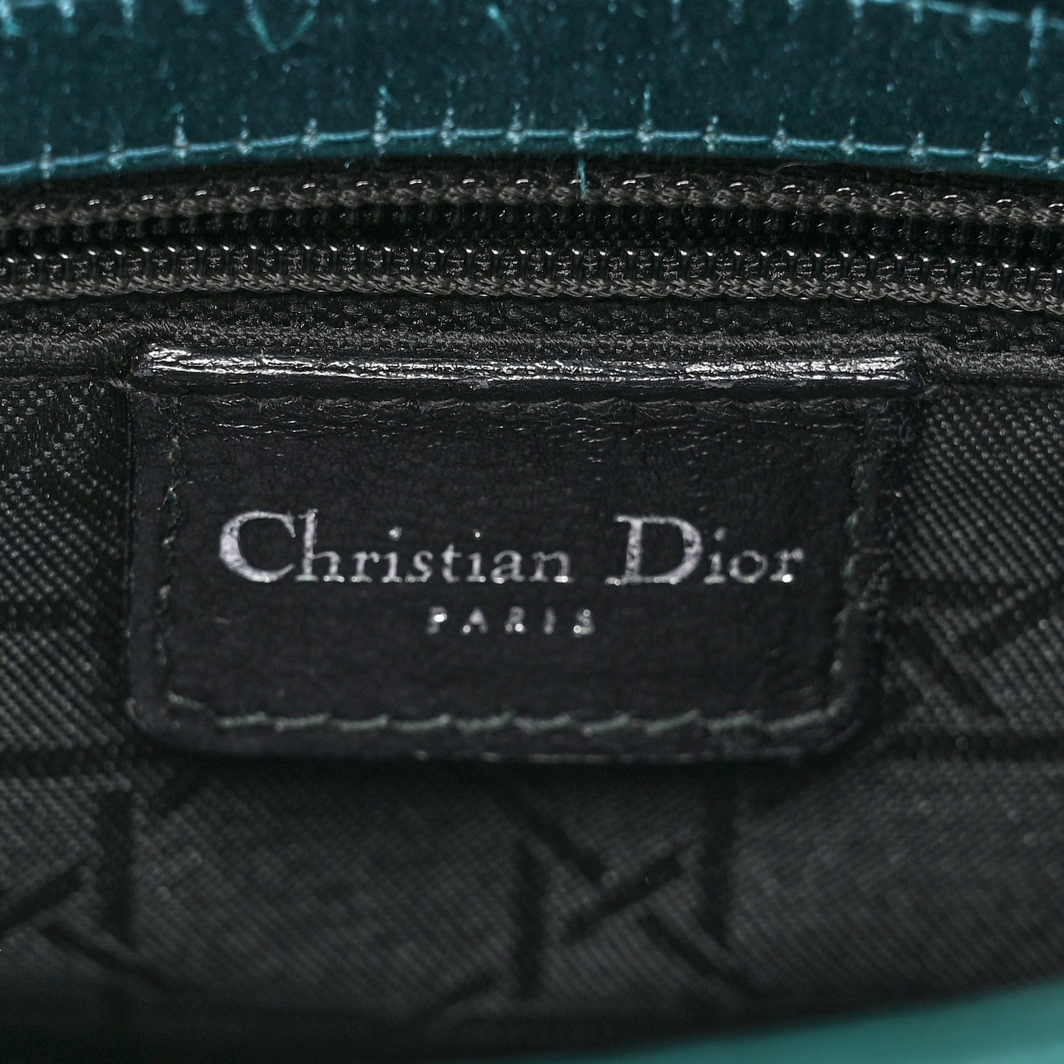 Christian Dior Satin Swarovski Crystal Cannage Mini Lady Dior Teal 5 of 13