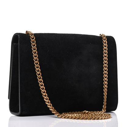 Saint Laurent Suede Small Classic Monogram Palm Tree Kate Satchel Black 2 of 8