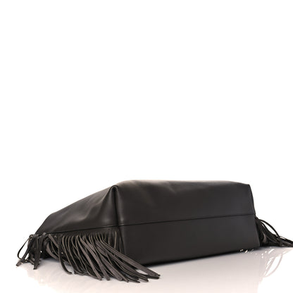 Saint Laurent Calfskin Large Fringe Shopping Tote Dark Grey 4 of 10