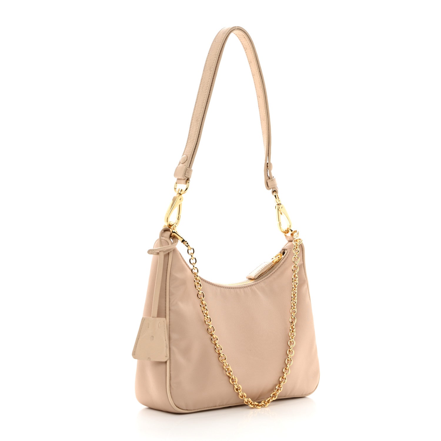 Prada Re-Nylon Ostrich Mini Shoulder Bag Cammeo 3 of 10