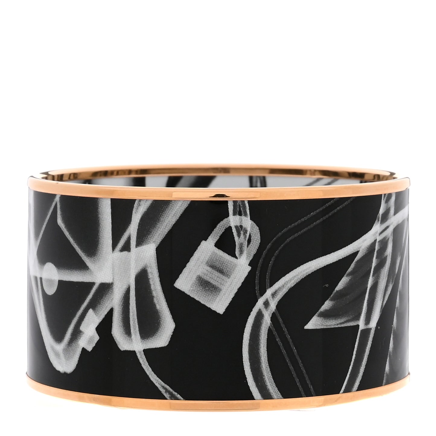 Enamel Printed Please, Check In Extra Wide Bracelet 65 Positif Negatif