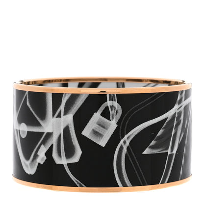 Hermes Enamel Printed Please, Check In Extra Wide Bracelet 65 Positif Negatif 3 of 5