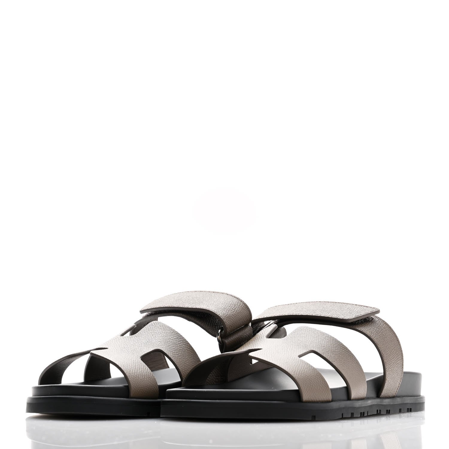 Hermes Epsom Womens Chypre Sandals 39 Etoupe 3 of 8