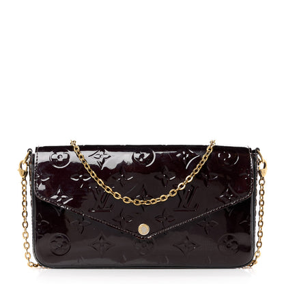 Louis Vuitton Vernis Pochette Felicie Chain Wallet Amarante 1 of 12