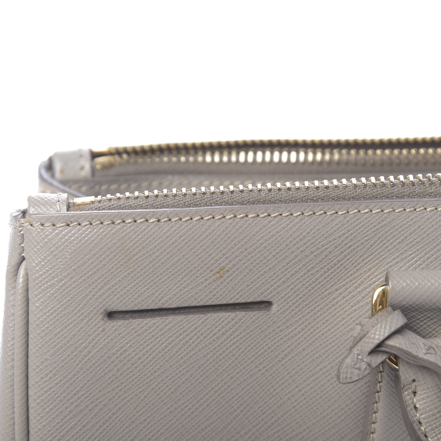 Saffiano Medium Galleria Double Zip Tote Pomice
