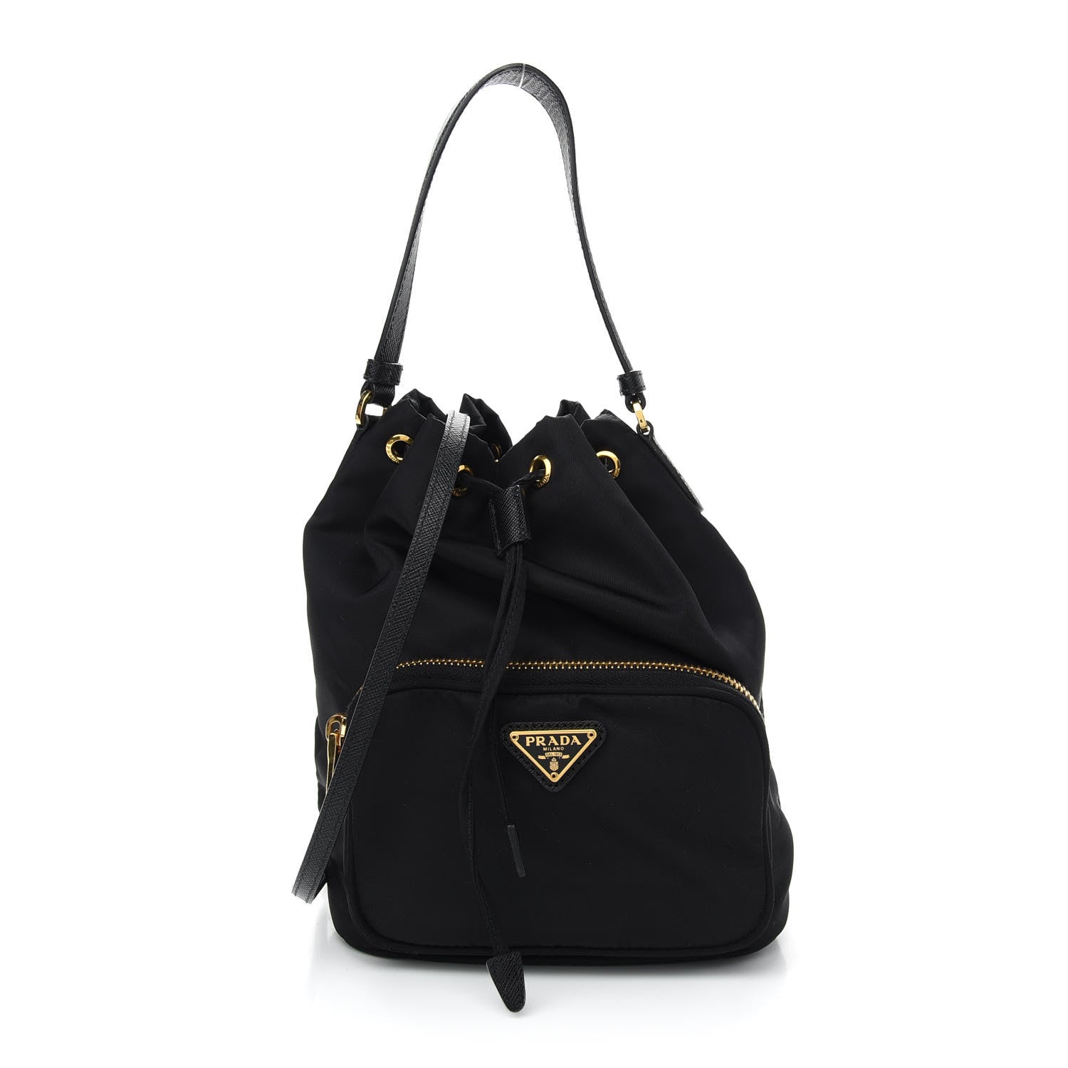 Prada Re-Nylon Duet Drawstring Shoulder Bag Black 1 of 10