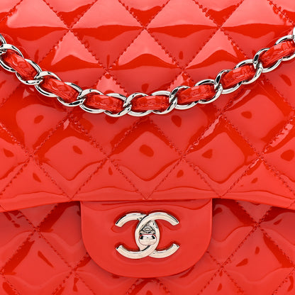 Chanel Patent Quilted Jumbo Double Flap Red 8 of 12