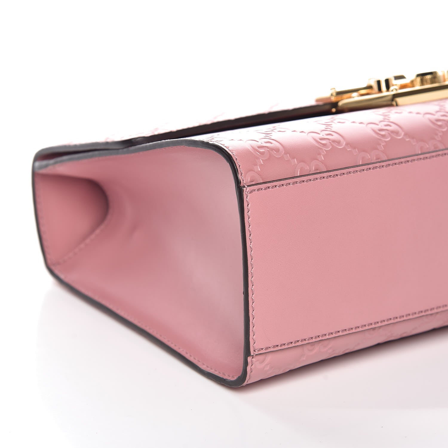 Gucci Guccissima Signature Medium Padlock Shoulder Bag Rose Baby Candy 5 of 9