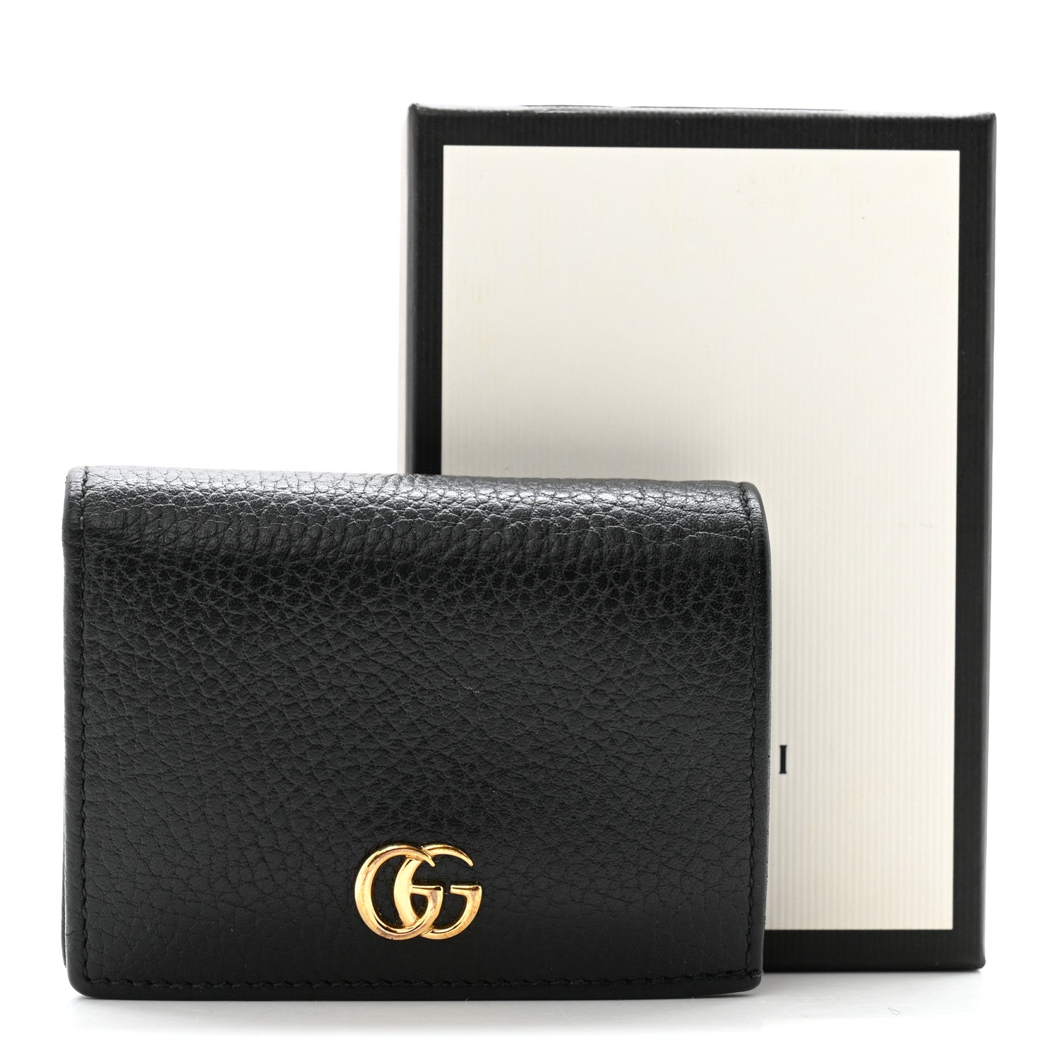 Gucci Pebbled Calfskin GG Marmont Card Case Black 8 of 8