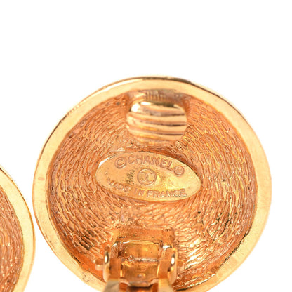 Chanel Round Quilted CC Clip On Earrings Gold 5 of 6