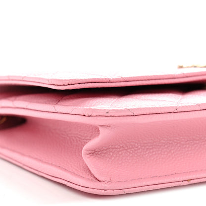 Chanel Caviar Quilted Multi Chain Wallet On Chain WOC Light Pink 9 of 11