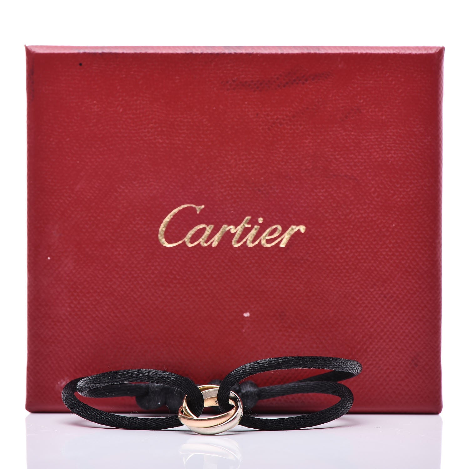 Cartier 18K Pink Yellow White Gold Trinity Adjustable Cord Bracelet Black 6 of 6