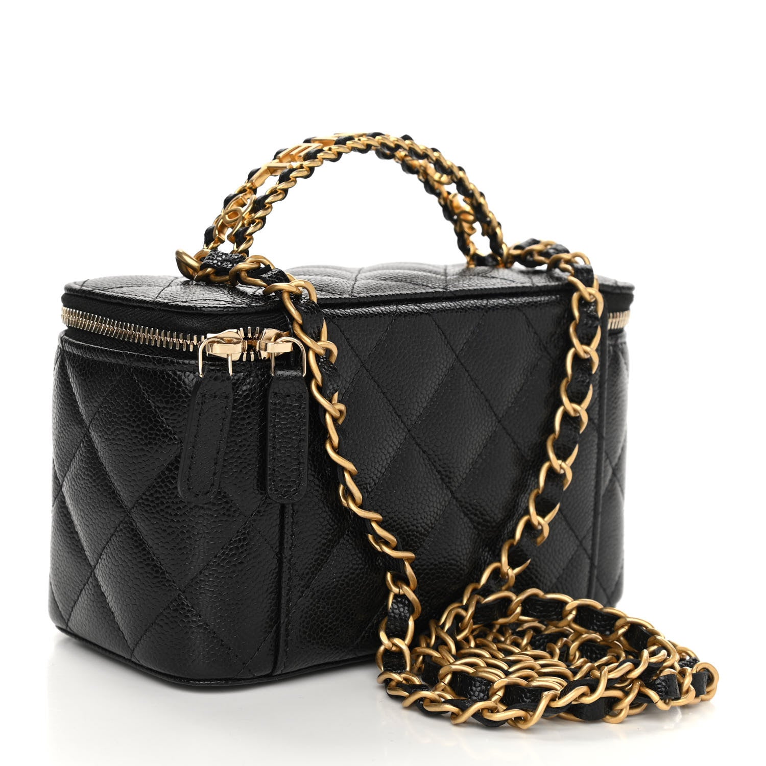 Chanel Shiny Caviar Quilted Pick Me Up Vanity Case Black 3 of 12