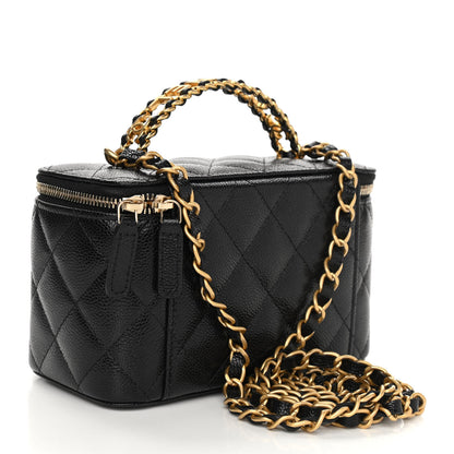 Chanel Shiny Caviar Quilted Pick Me Up Vanity Case Black 3 of 12