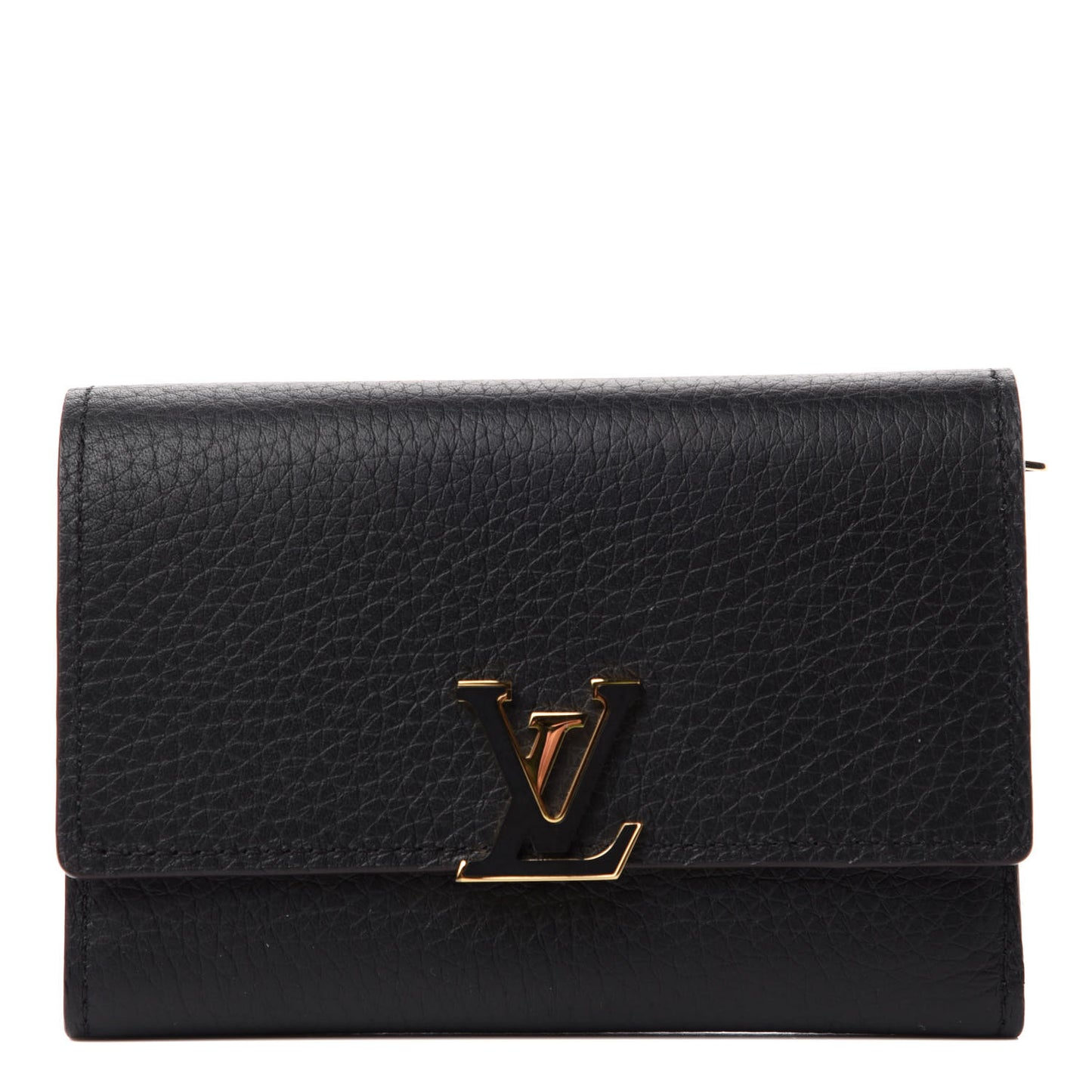 Taurillon Capucines Compact Wallet Black