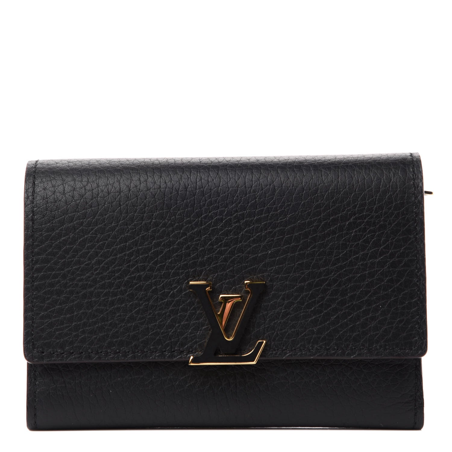 Louis Vuitton Taurillon Capucines Compact Wallet Black 1 of 8