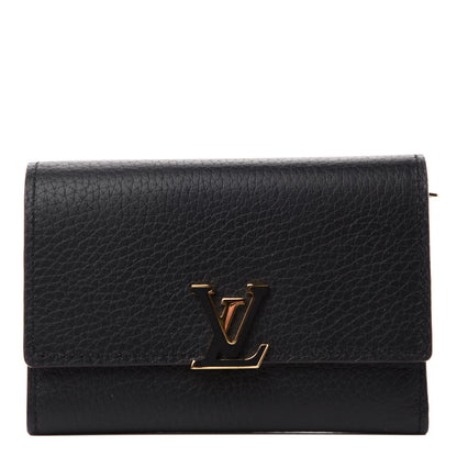 Louis Vuitton Taurillon Capucines Compact Wallet Black 1 of 8