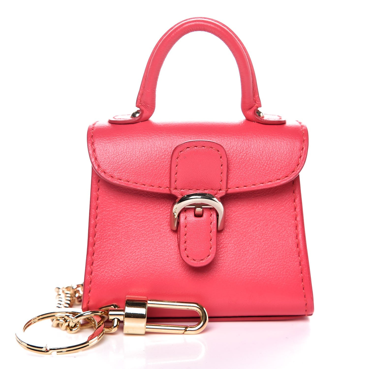 Delvaux Calfskin Mini Brillant Bag Charm Fuchsia 1 of 7