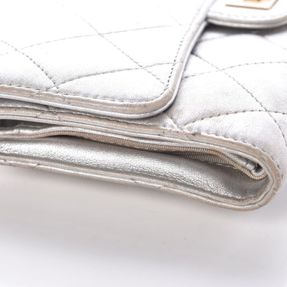 Chanel Metallic Lambskin Quilted Reissue Wallet Silver 14 of 22