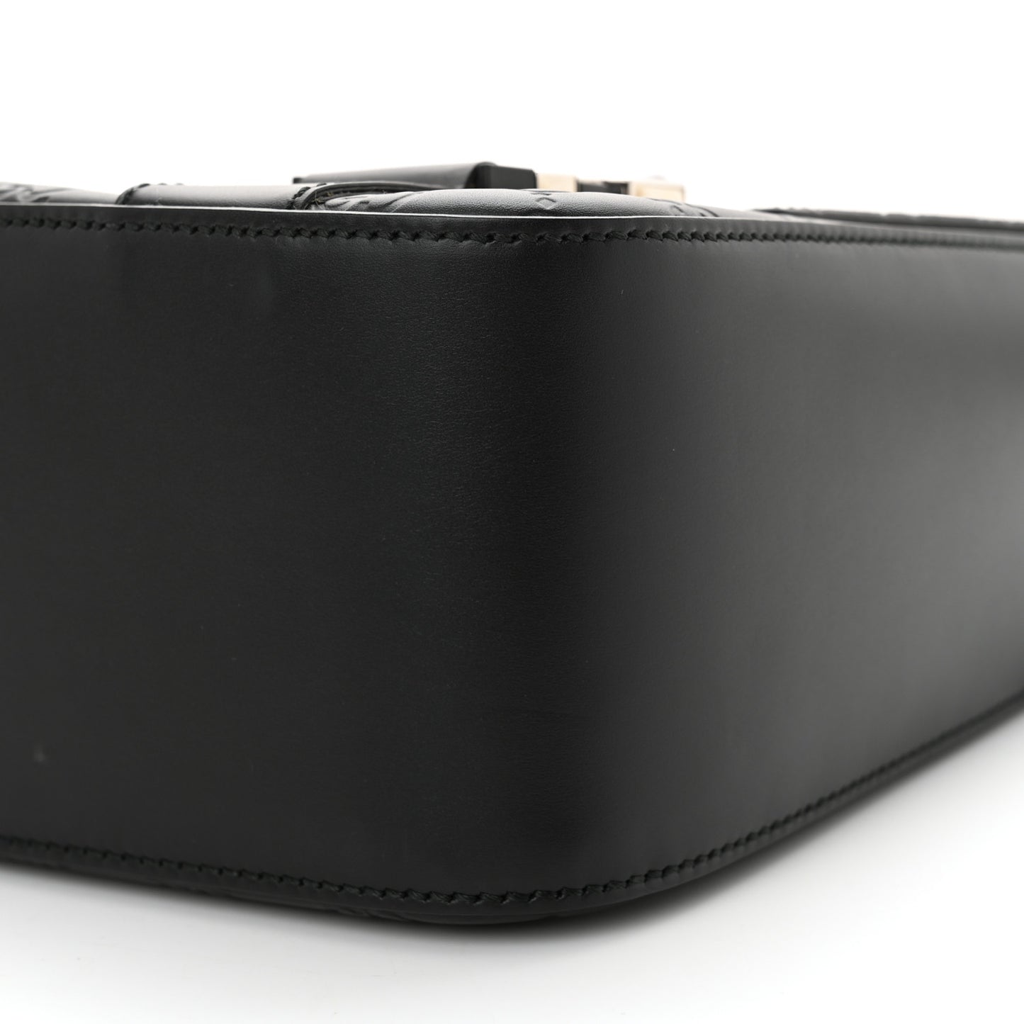 Guccissima Signature Medium Double Buckle Flap Messenger Bag Black