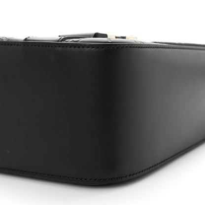 Gucci Guccissima Signature Medium Double Buckle Flap Messenger Bag Black 10 of 12