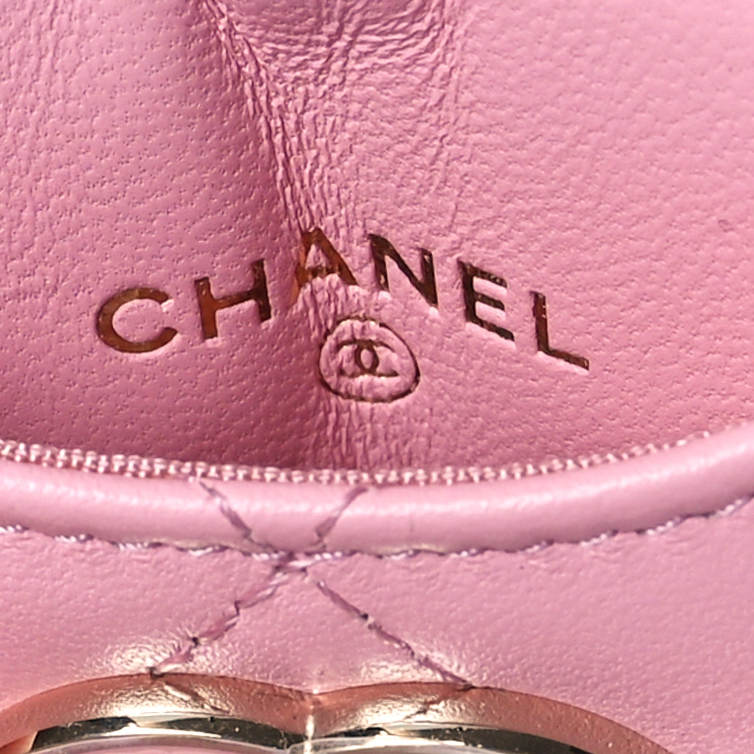 Chanel Lambskin Quilted Chanel Card Holder On Chain Pink 6 of 10