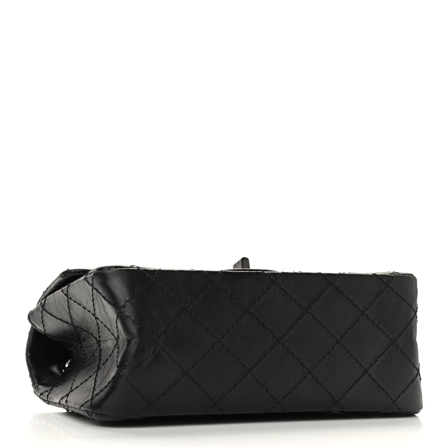 Aged Calfskin Quilted 2.55 Reissue Mini Flap So Black