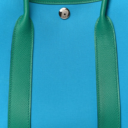 Hermes Toile Epsom Verso Garden Party 30 TPM Bleu Azteque Menthe Jade 8 of 10