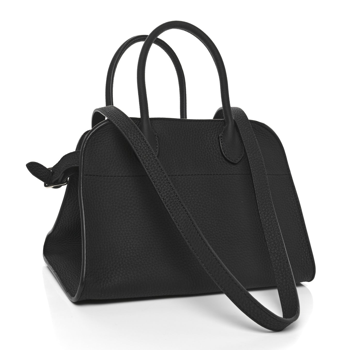 Grained Calfskin Soft Margaux 10 Bag Black