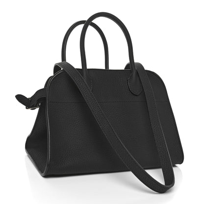 The Row Grained Calfskin Soft Margaux 10 Bag Black 3 of 9