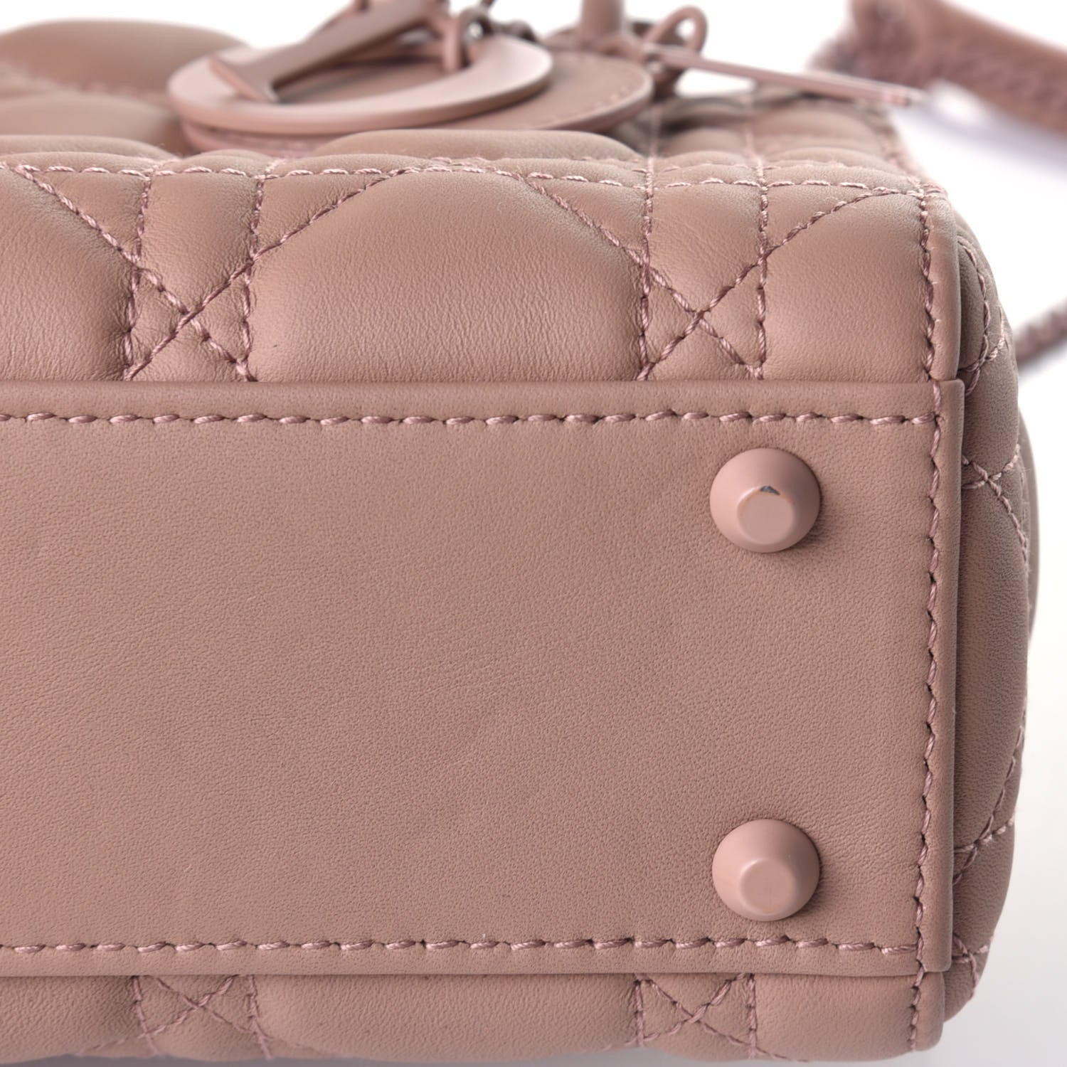 Christian Dior Ultra Matte Calfskin Cannage Mini Lady Dior Light Beige 10 of 11
