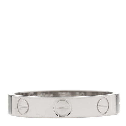 Cartier 18K White Gold 3.5mm LOVE Wedding Band Ring 52 6 1 of 4