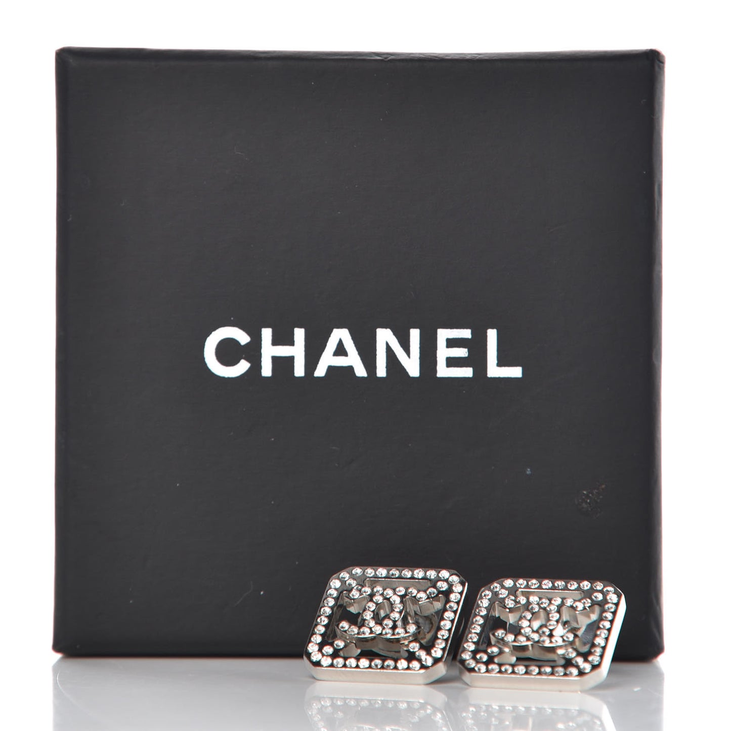 Crystal CC Earrings Silver