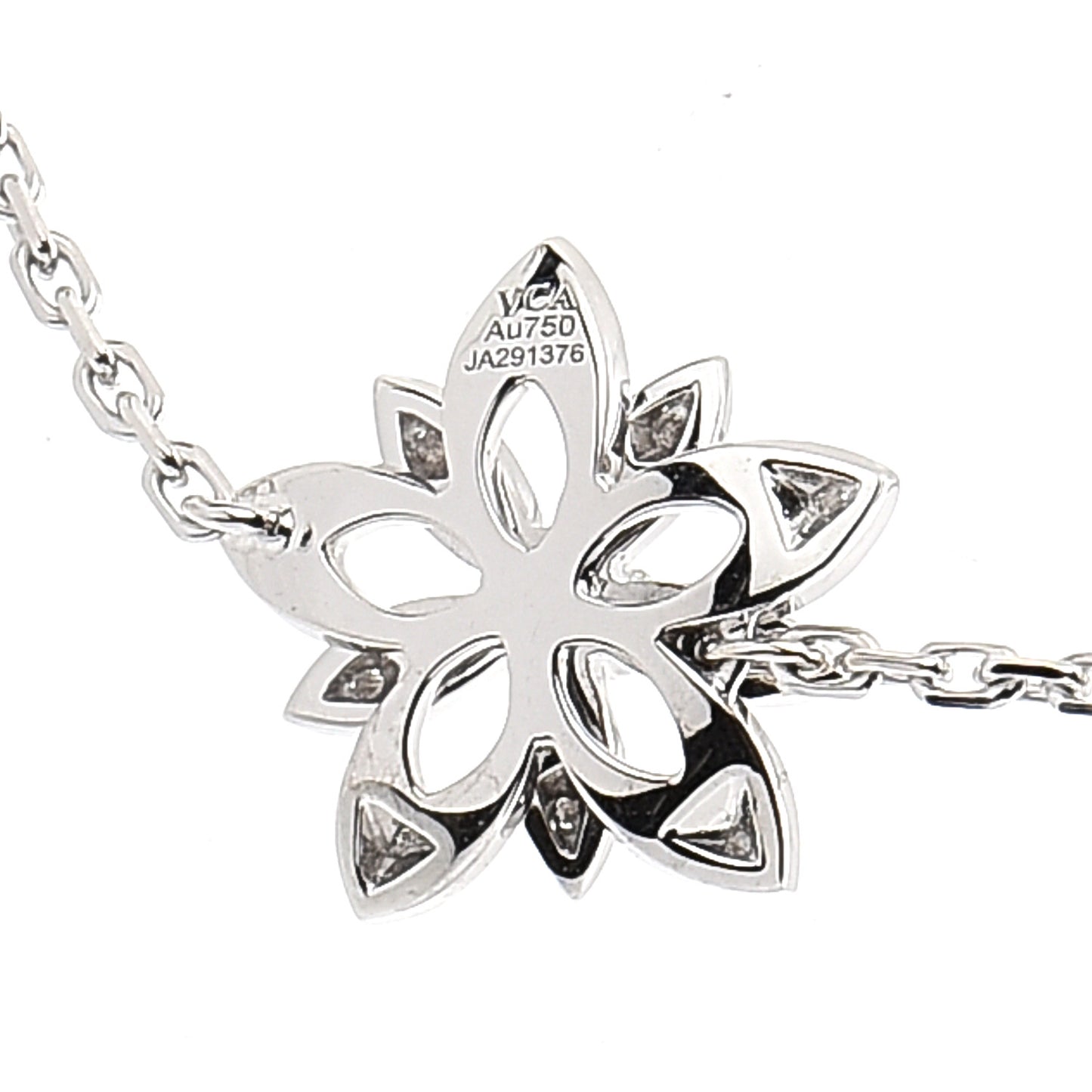 18K White Gold Diamond Mini Lotus Openwork Bracelet