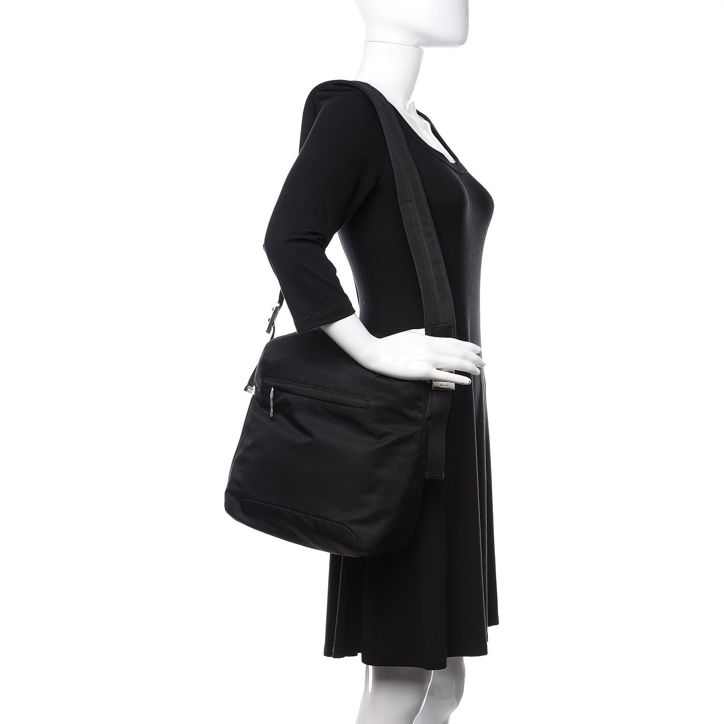 Tessuto Nylon Crossbody Bag Black