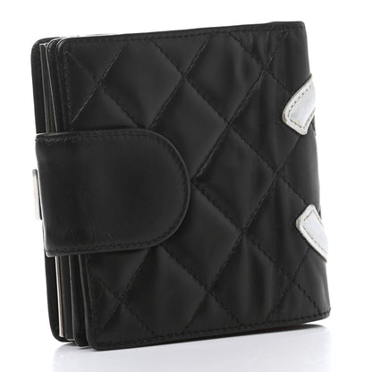 Chanel Calfskin Quilted Cambon Bi-Fold Wallet Black White 3 of 10