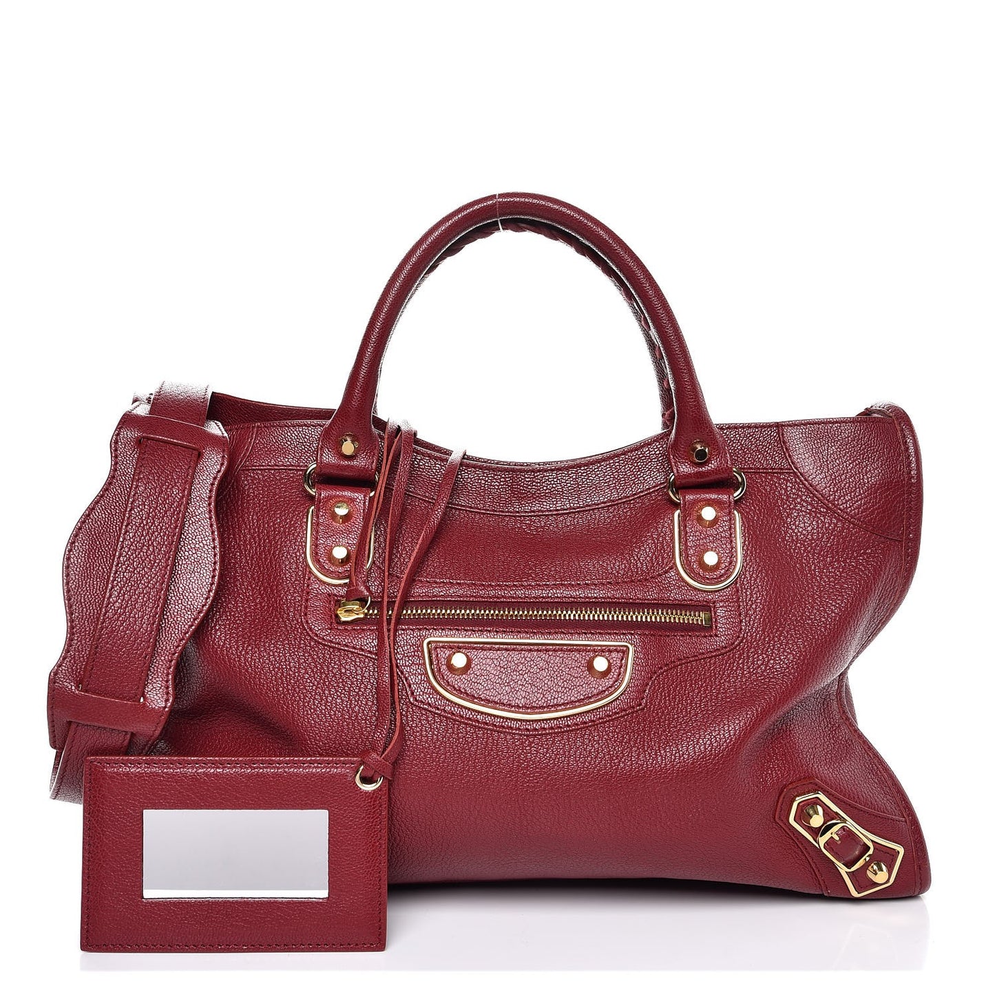 Chevre Gold Metallic Edge Hardware City Rouge Rubis
