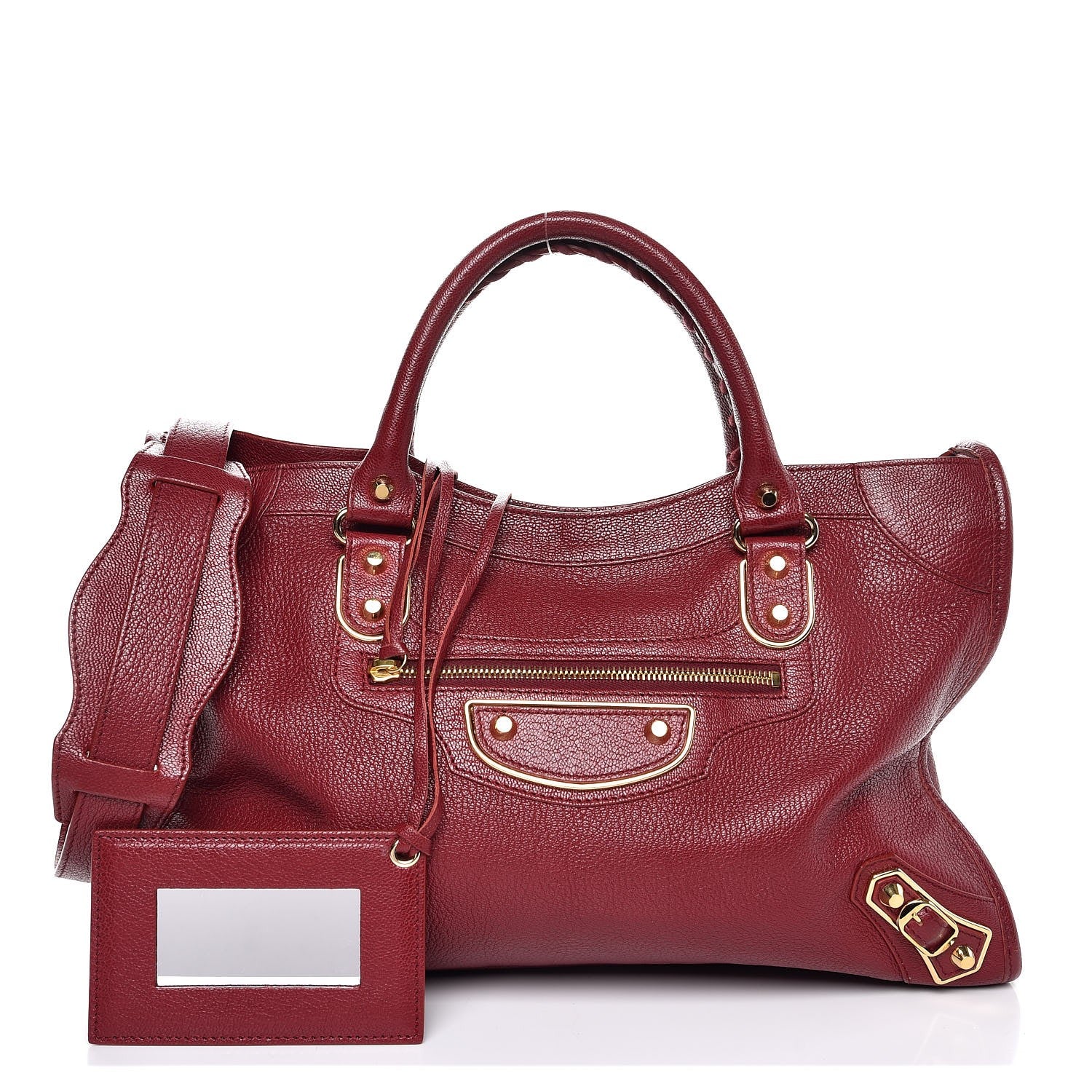 Balenciaga Chevre Gold Metallic Edge Hardware City Rouge Rubis 1 of 8
