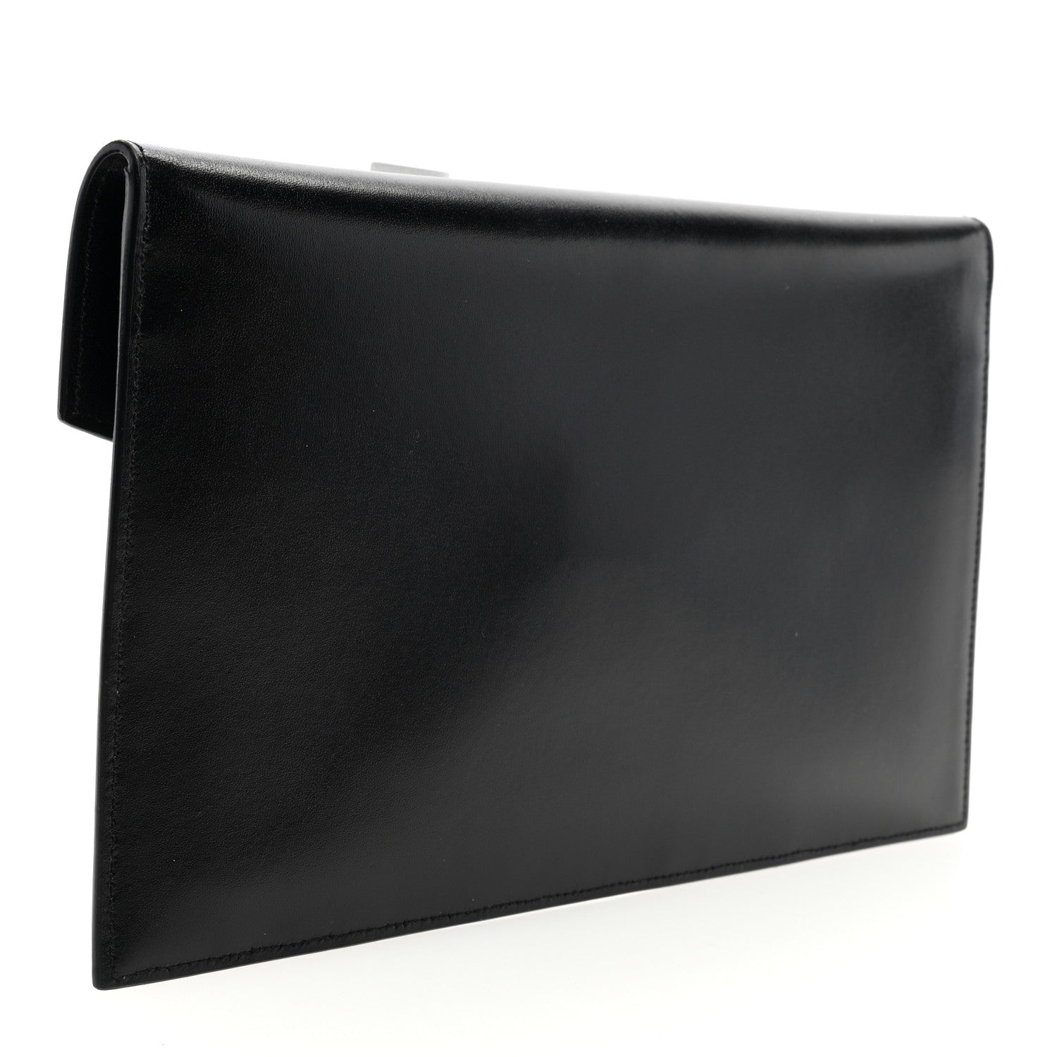 Saint Laurent Smooth Shiny Calfskin Monogram Uptown Pouch Black 3 of 6