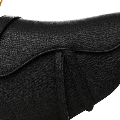 Christian Dior Grained Calfskin Saddle Bag With Strap Black 8 of 10