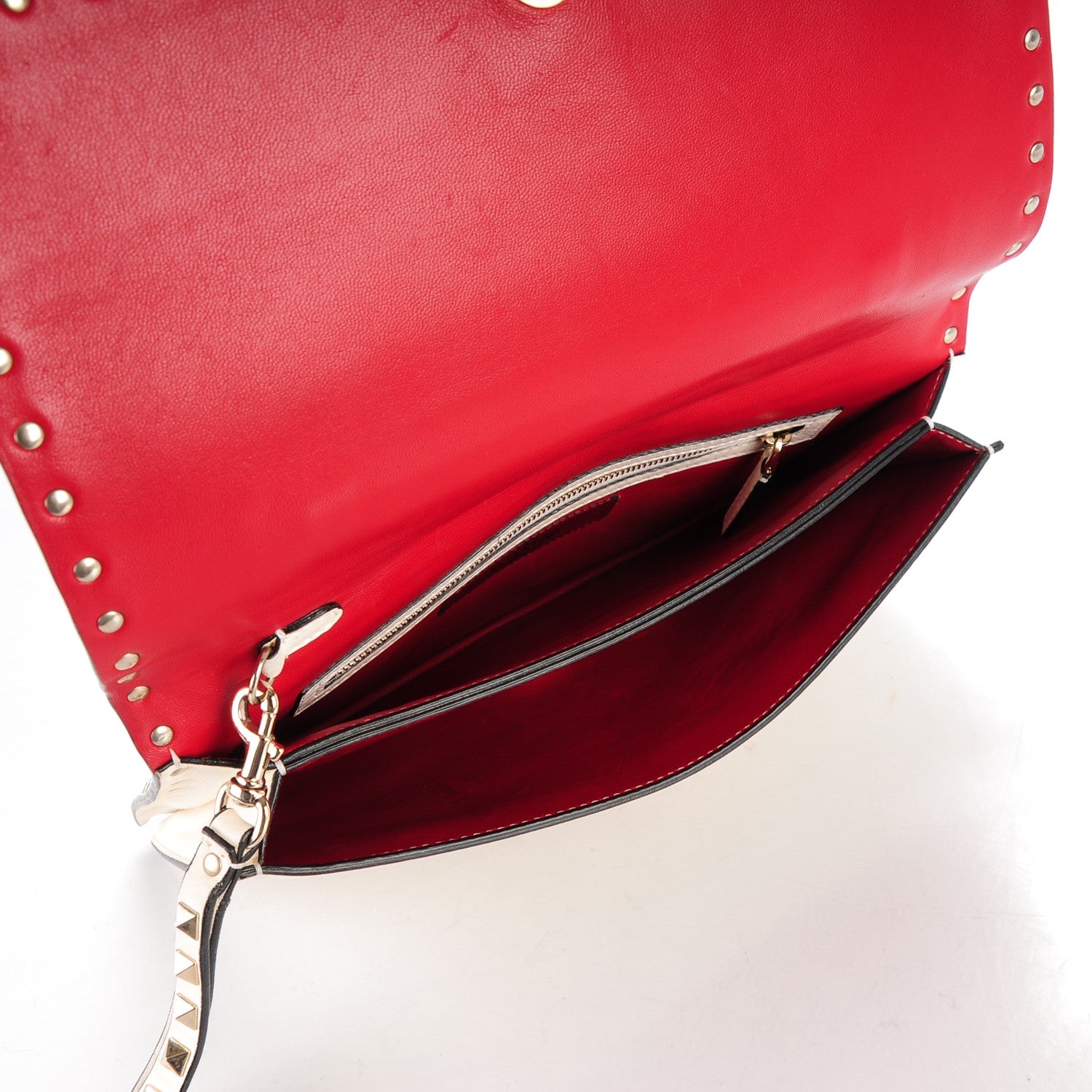 Valentino Garavani Nappa Rockstud Wristlet Clutch White 5 of 7