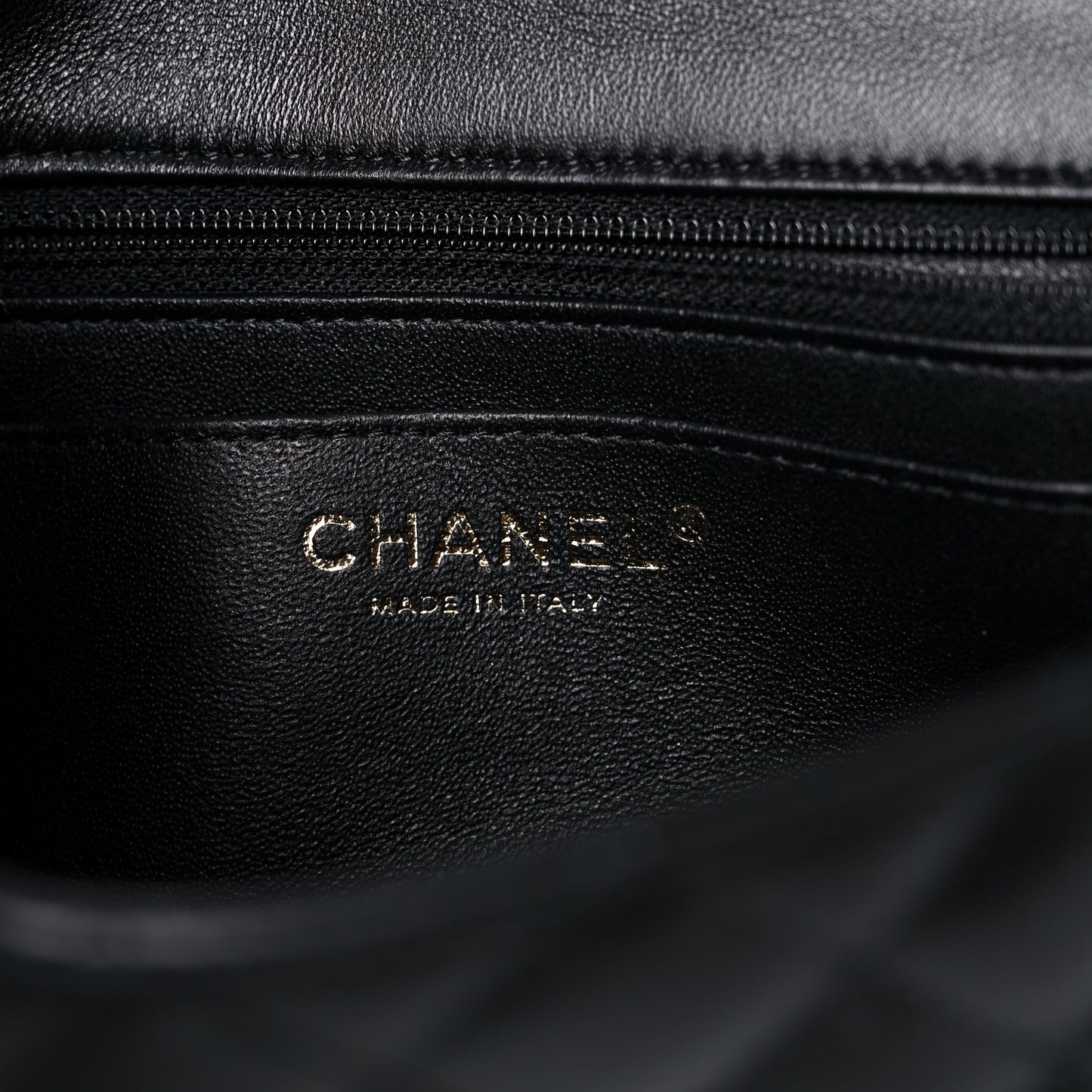 Lambskin Quilted Mini Rectangular Flap Black