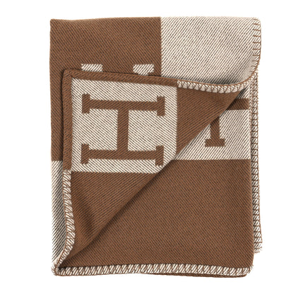 Hermes Wool Cashmere Avalon Blanket Ecru Camel 2 of 3