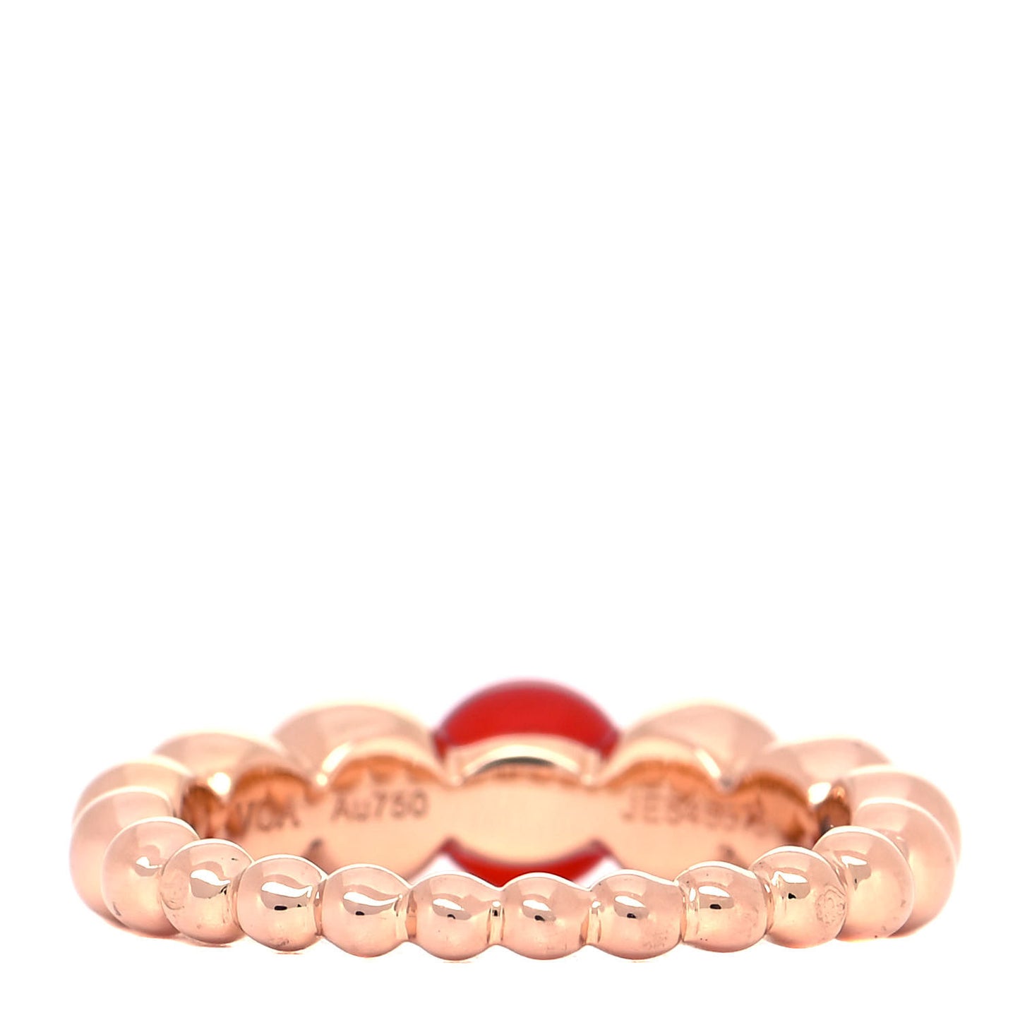 18K Rose Gold Carnelian Perlee Couleurs Variation Ring 52 6