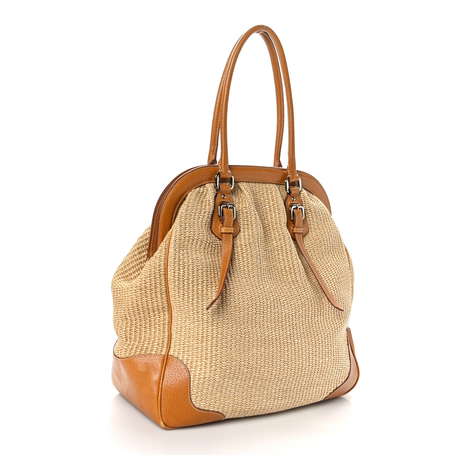 Prada Paglia Cinghiale Frame Bag Naturale Cuoio 3 of 10