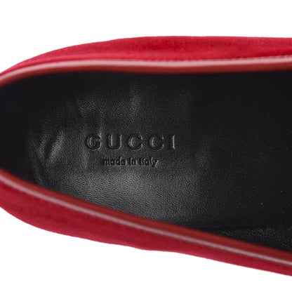 Gucci Velvet Horsebit Womens Jordaan Loafers 41 Hibiscus Red 8 of 10