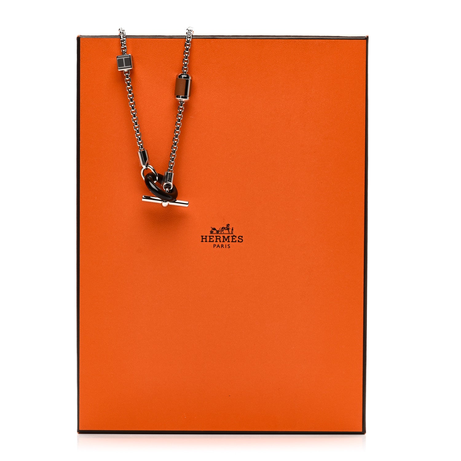 Hermes Palladium Buffalo Horn Swift Meli-Melo Necklace Gold 6 of 6