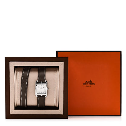 Hermes Stainless Steel Swift 23mm Cape Cod Double Tour Quartz Watch Etoupe 5 of 5