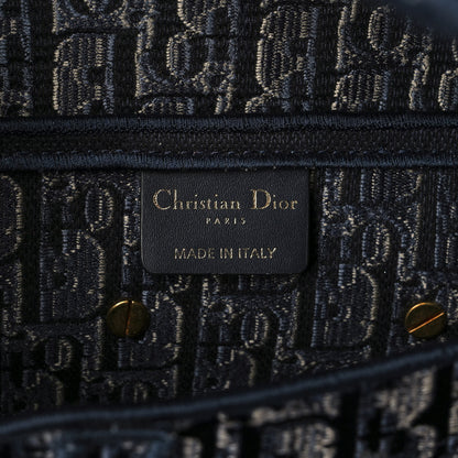 Christian Dior Oblique Embroidered Saddle Bag Blue 6 of 14